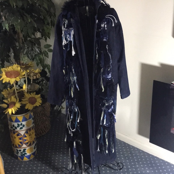 MONA B LONG DENIM COAT - Picture 2 of 4